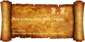 Marinkovics Márton névjegykártya