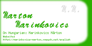 marton marinkovics business card