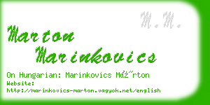 marton marinkovics business card